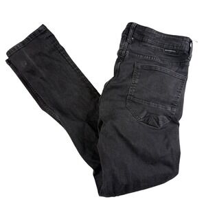Projek Raw Hiri Skinny Jeans Mens 30x31 Black Stretch Denim Slim Dark Wash